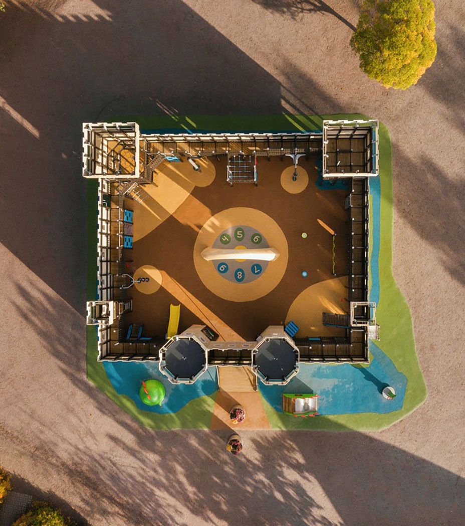 Child swinging on a playground