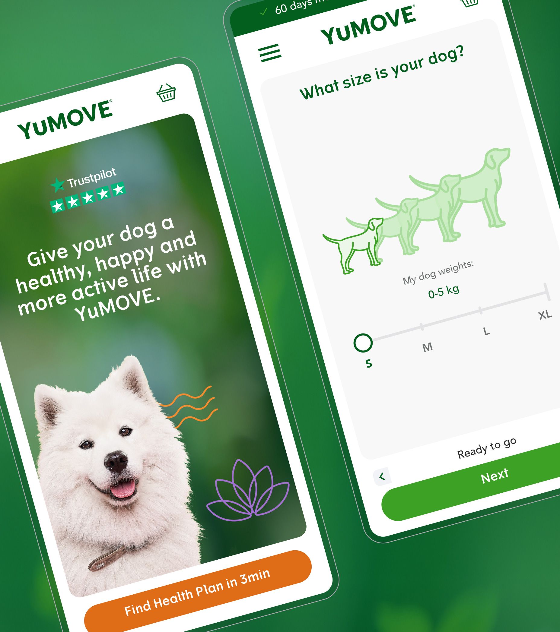 YuMOVE mobile UI Screens