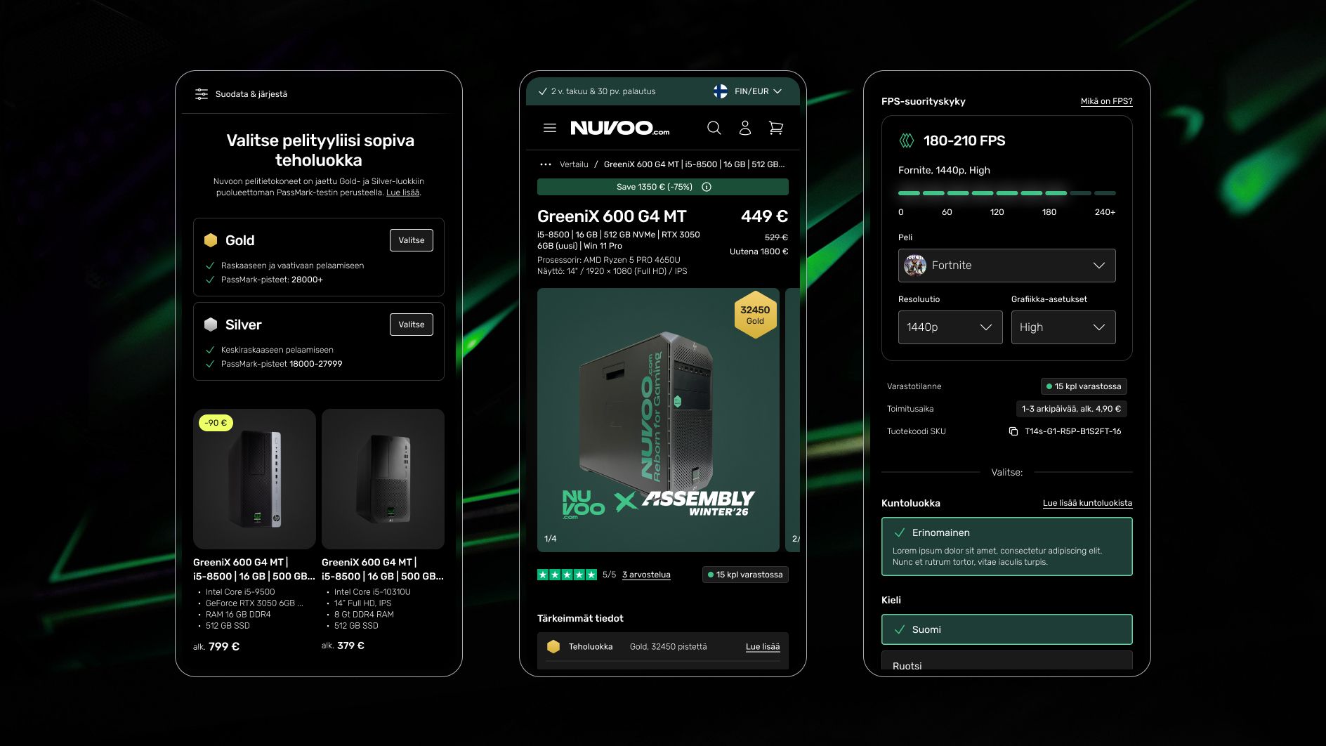 Nuvoo mobile user interface