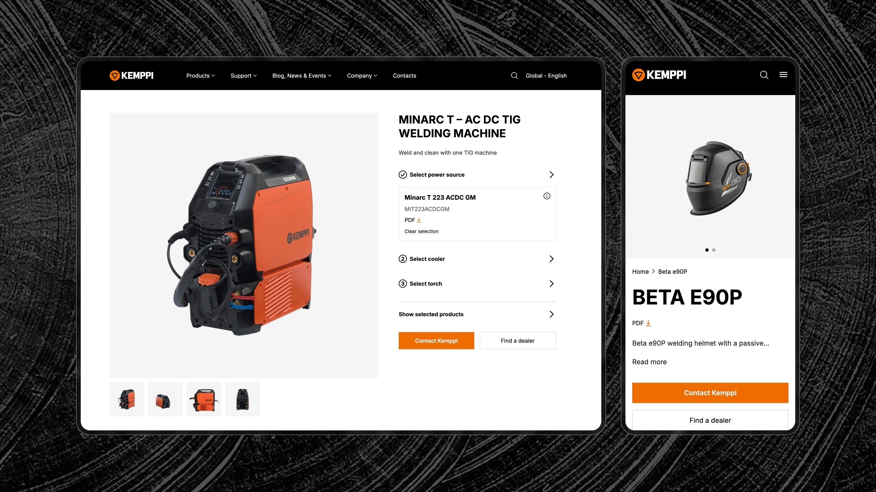 Desktop view of Kemppi ecommerce
