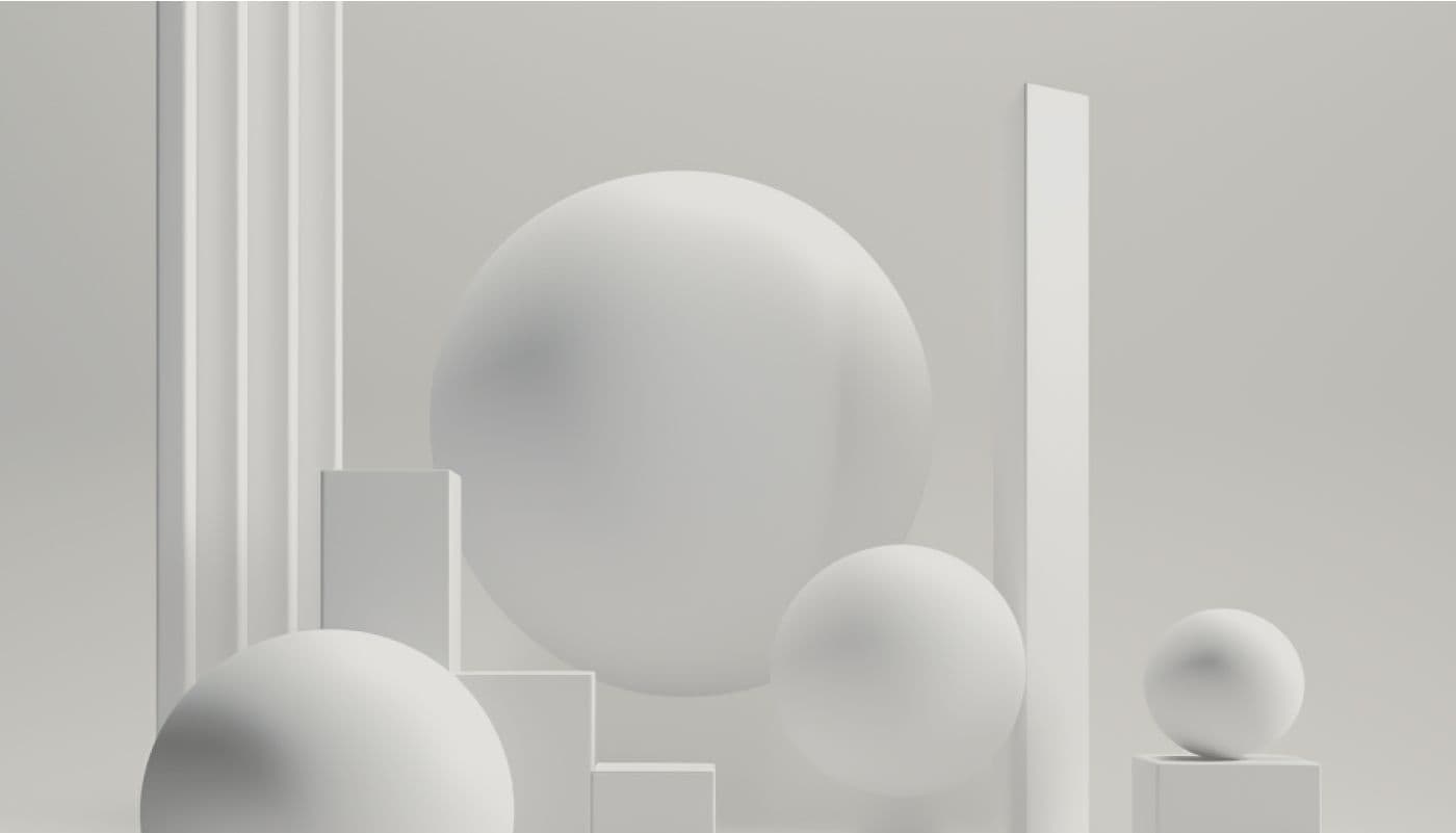 Abstract white spheres